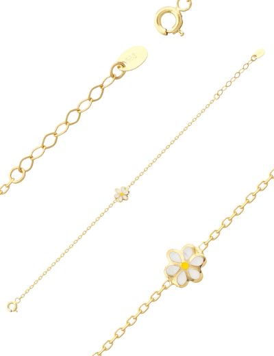 Papatya Figürlü Çocuk Zincir Bileklik resmi