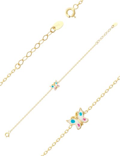 Kelebek Figürlü Çocuk Zincir Bileklik resmi