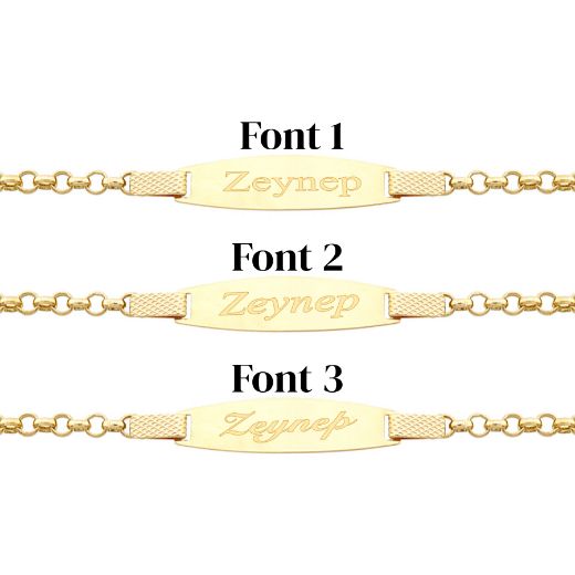 Çocuk Altın Künye Bileklik resmi