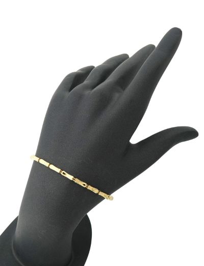 Bambu Zincir Altın Bileklik-14 ayar resmi