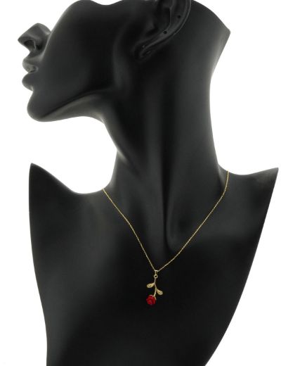 Mineli Gül Altın Kolye-14 Ayar