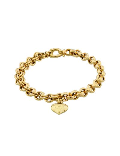 Şanslı Kalp 14 Ayar Altın Bileklik