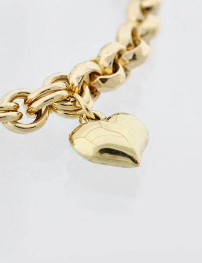 Şanslı Kalp 14 Ayar Altın Bileklik resmi