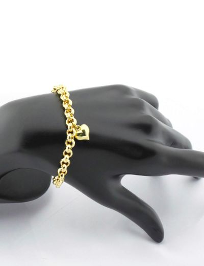 Şanslı Kalp 14 Ayar Altın Bileklik resmi