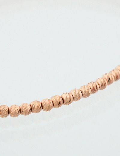 Rose Tek Sıra Dorika Kelepçe 14 Ayar Altın Bileklik