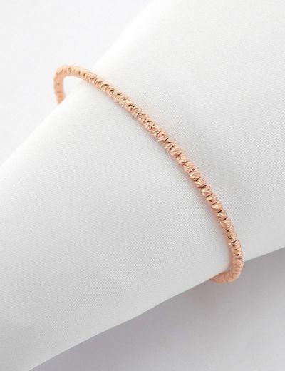 Rose Tek Sıra Dorika Kelepçe 14 Ayar Altın Bileklik