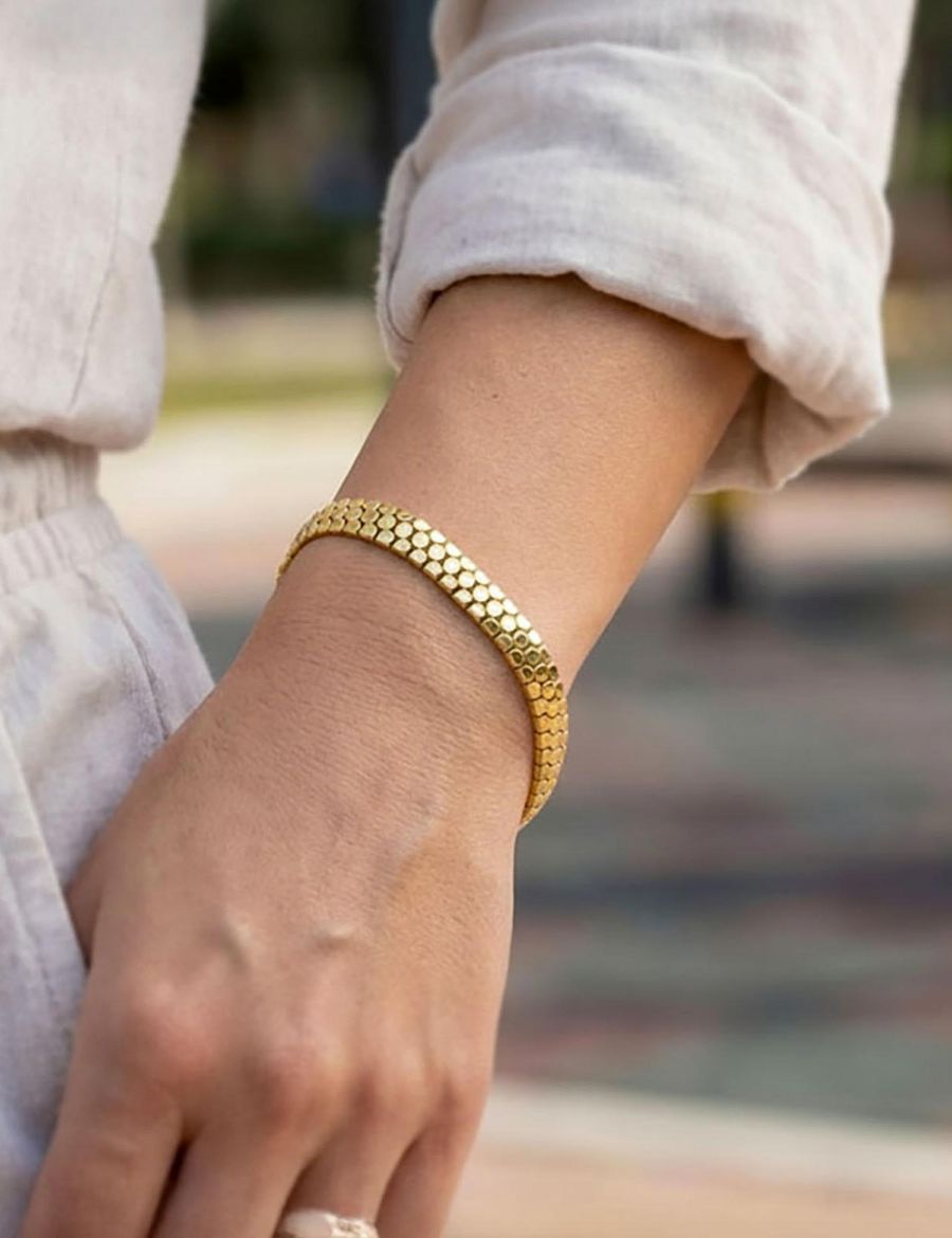 Yılan Pulu 14 Ayar Altın Bileklik resmi