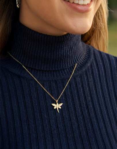 Minik 14 Ayar Altın Yusufçuk Kolye resmi