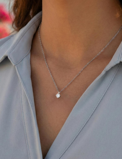 Pırlanta Tektaş Kolye-0.10 Karat