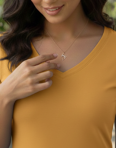 Pırlanta Altın Yunus Kolye resmi