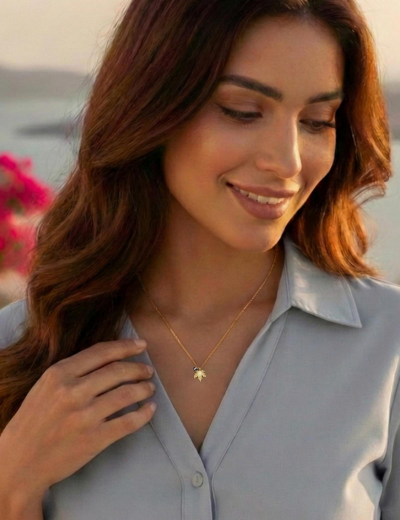 Çınar Yaprağı Altın Kolye-14 Ayar resmi