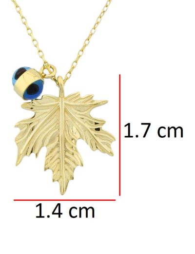 Çınar Yaprağı Altın Kolye-14 Ayar resmi
