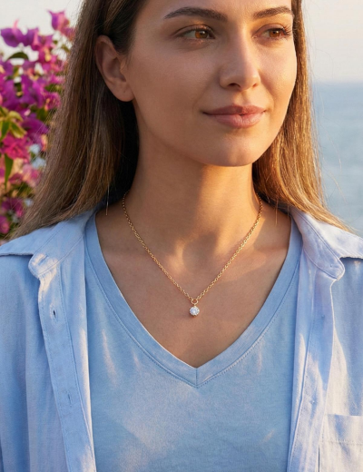 Pırlanta Tasarım Tektaş Kolye-0.25Karat resmi