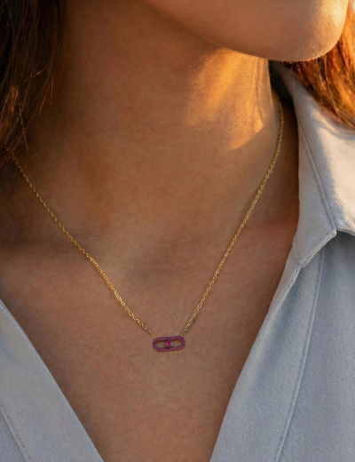 İris Yakut Geometrik Kolye resmi