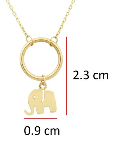 Mini Fil 14 Ayar Altın Kolye resmi