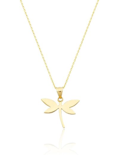 Parlak Yusufçuk Altın Kolye-14 Ayar resmi