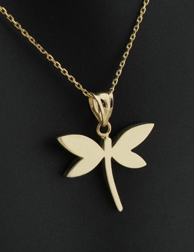 Parlak Yusufçuk Altın Kolye-14 Ayar resmi