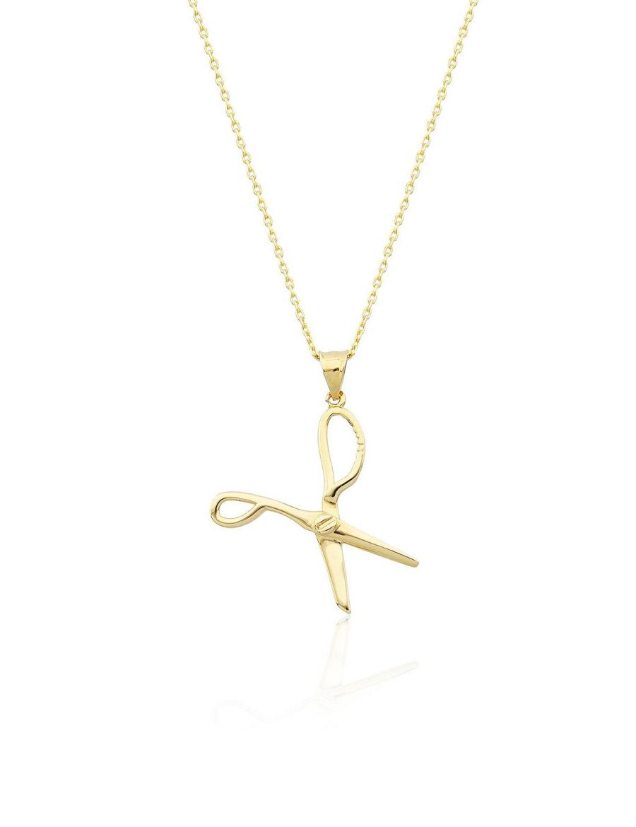 Moda İkonu Makas Altın Kolye - 14 Ayar resmi