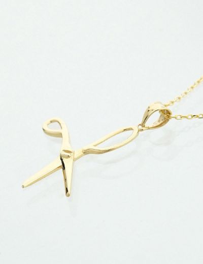Moda İkonu Makas Altın Kolye - 14 Ayar resmi