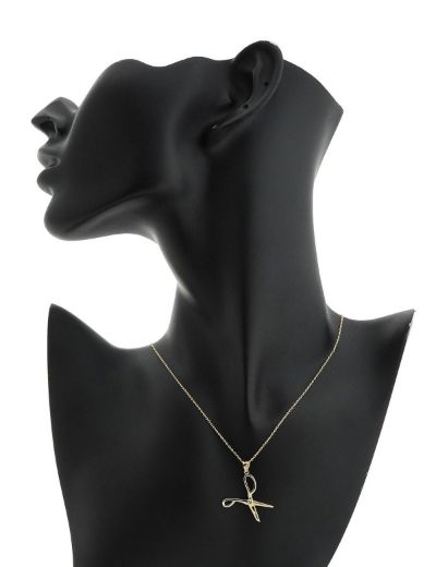 Moda İkonu Makas Altın Kolye - 14 Ayar resmi