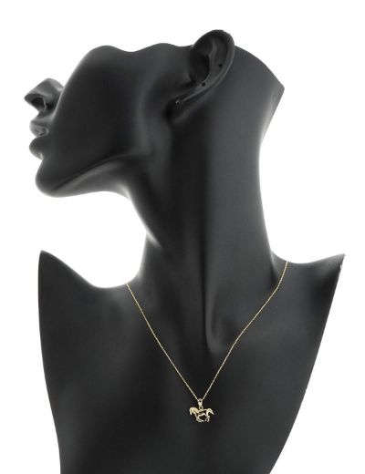 Hidalgo At Figürü Altın Kolye -14 Ayar resmi