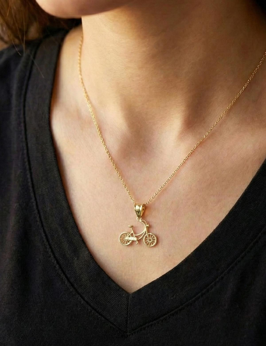 14 Ayar Altın Kolye Bisiklet resmi