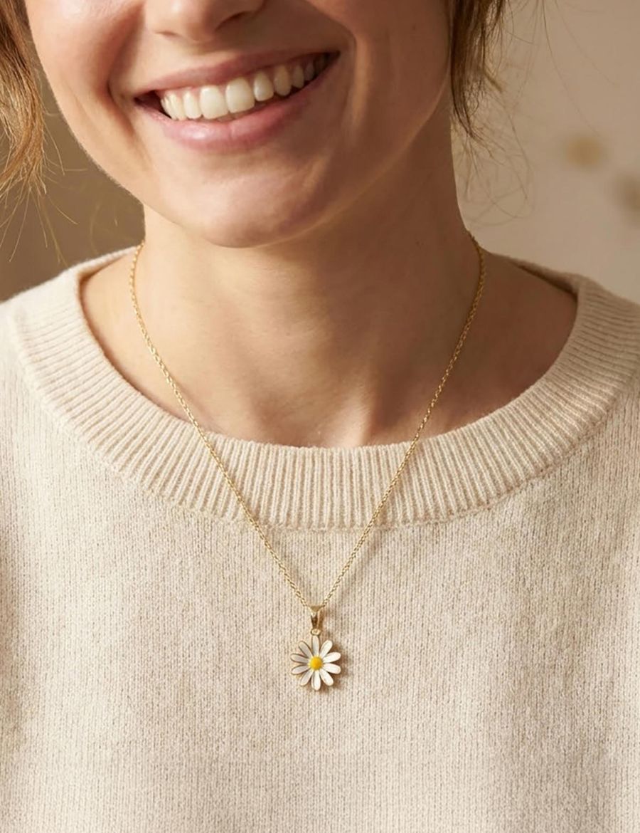 14 Ayar Altın Kolye Papatya resmi