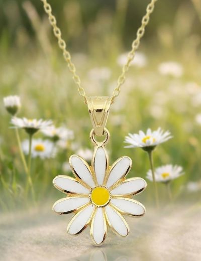 14 Ayar Altın Kolye Papatya resmi