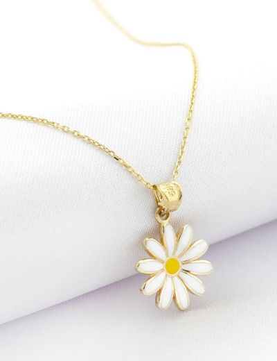 14 Ayar Altın Kolye Papatya resmi