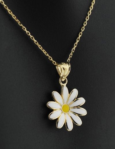 14 Ayar Altın Kolye Papatya resmi