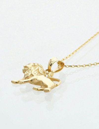 14 Ayar Altın Kolye Leo resmi