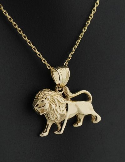 14 Ayar Altın Kolye Leo resmi