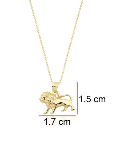 14 Ayar Altın Kolye Leo resmi