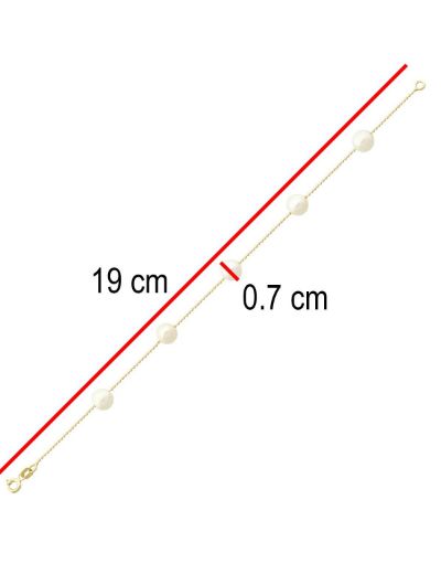 Tek Sıra İnci 14 Ayar Altın Bileklik resmi