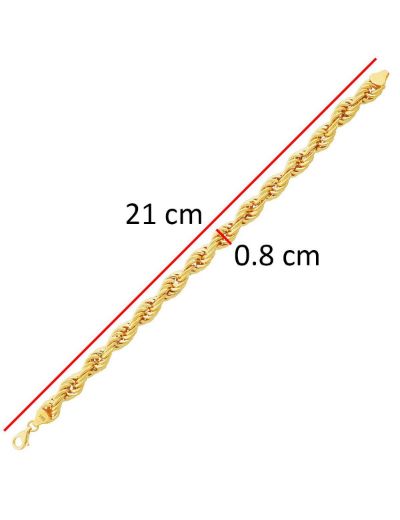 Altın Halat Bileklik - 14 Ayar resmi