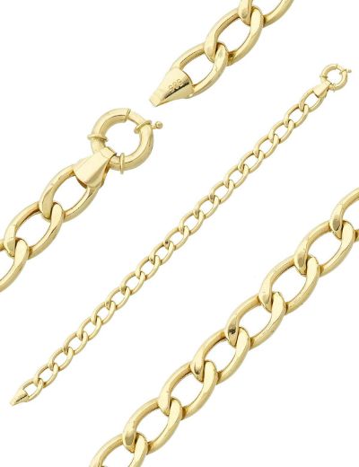 İtalyan Stil Altın Gurmet Zincir Bileklik - 14 Ayar