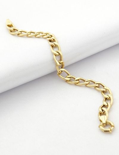 İtalyan Stil Altın Gurmet Zincir Bileklik - 14 Ayar