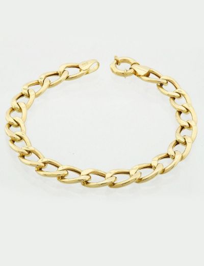 İtalyan Stil Altın Gurmet Zincir Bileklik - 14 Ayar