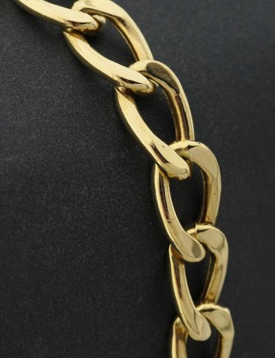 İtalyan Stil Altın Gurmet Zincir Bileklik - 14 Ayar