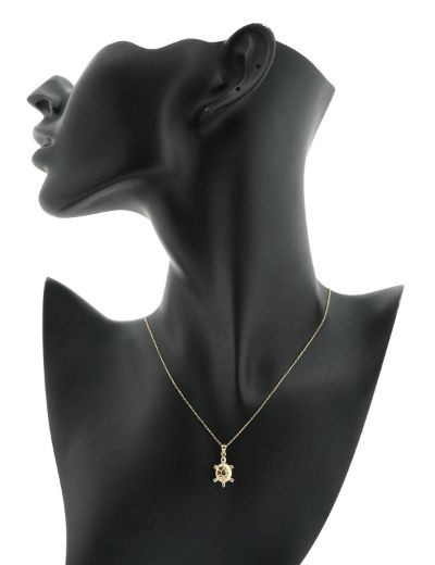 Boyutlu Kaplumbağa Altın Kolye -14 Ayar resmi