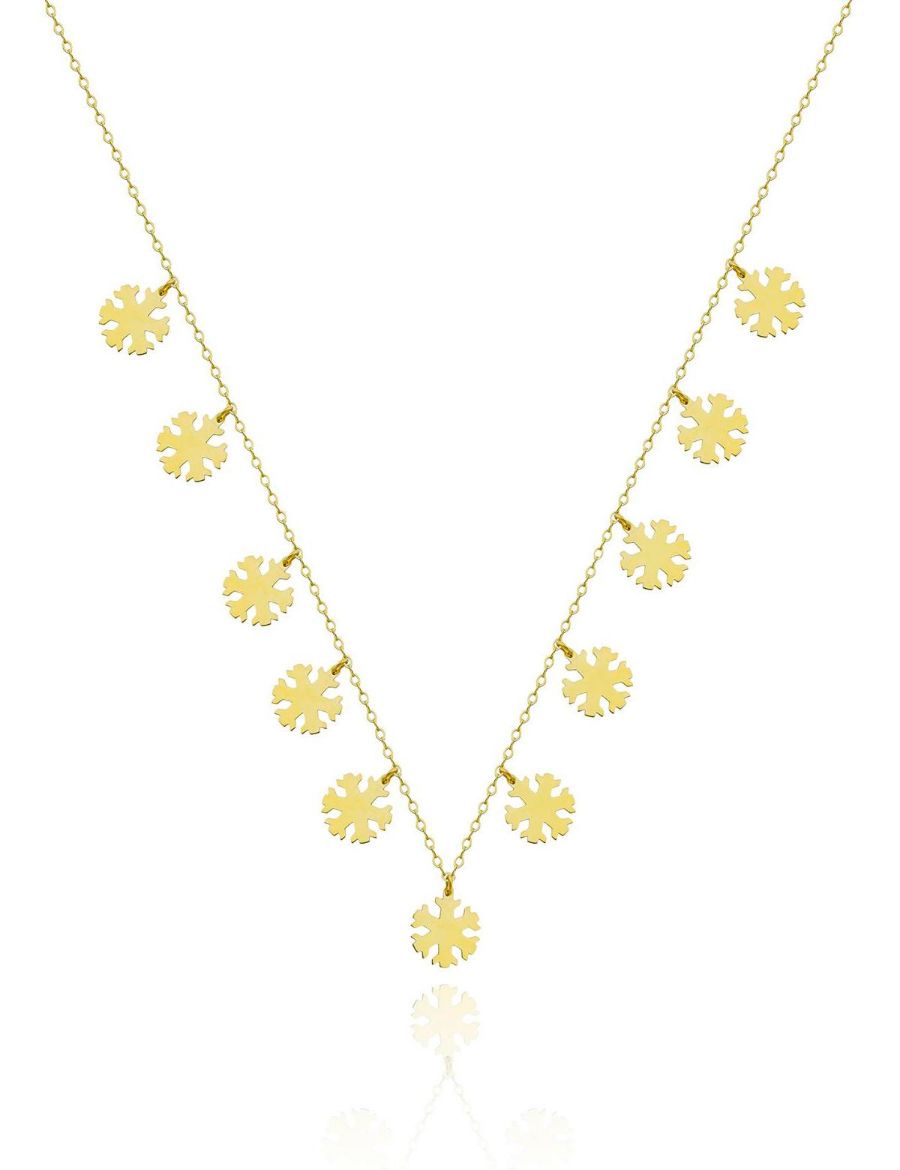 Çoklu Kar Tanesi Altın Kolye resmi