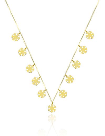 Çoklu Kar Tanesi Altın Kolye resmi