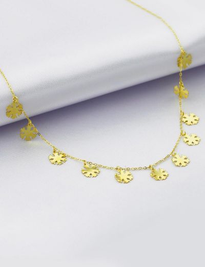 Çoklu Kar Tanesi Altın Kolye resmi