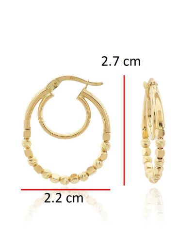 14 Ayar Altın Dorika Tasarım Küpe resmi