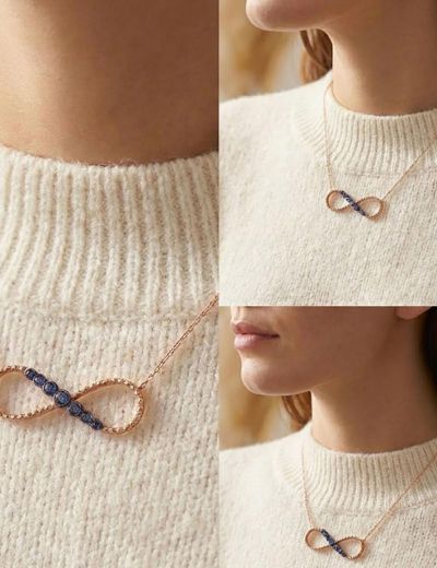 Safir Sonsuzluk Kolye resmi