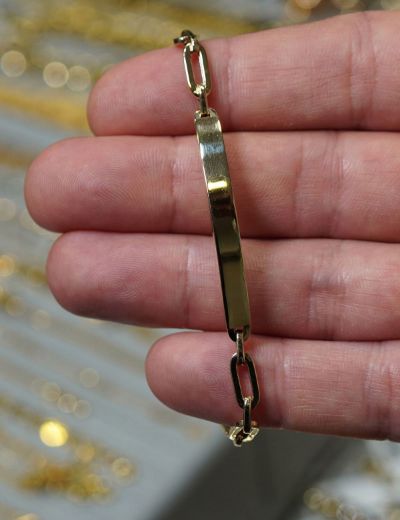 Kişiye Özel İsimli Künye Altın Bileklik- 14 Ayar resmi