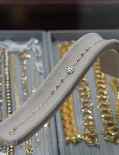 14 Ayar Altın Nazar Boncuğu Bileklik