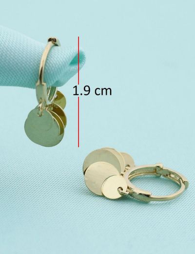 Neşeli Altın Halka Küpe-14 Ayar resmi