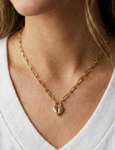 22 Ayar Altın Kalbimin Anahtarı Kolye