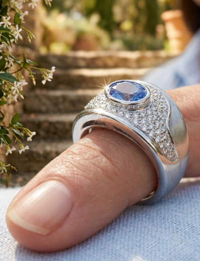 Çiftimizin Baş Harflerinden Oluşan Kişiye Özel Safir Yüzük